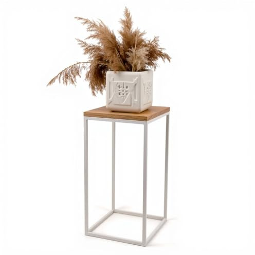 FRAMADO - Pflanzenständer Craft - 24x24x40cm - Farbe Weiß - für Zimmerblumen - Metallregal - dekorativer Tisch - Blumenständer - für Zimmerecke, Wohnzimmer, Balkon