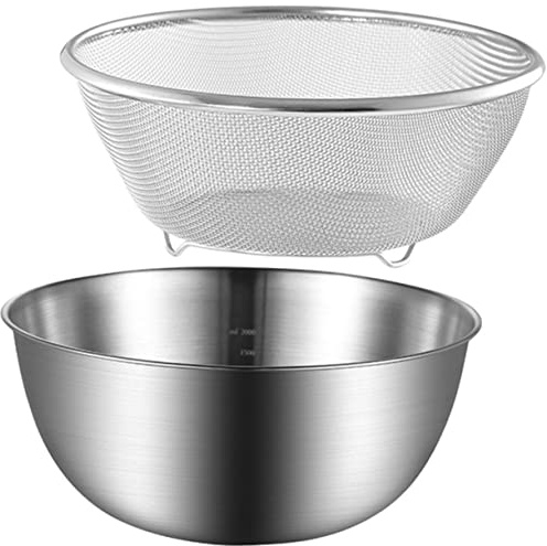 HOMOBABE 1 set Scolapasta Acciaio Inossidabile per Lavaggio Frutta e Ciotola Multifunzione per Cucina Resistente e Facile da