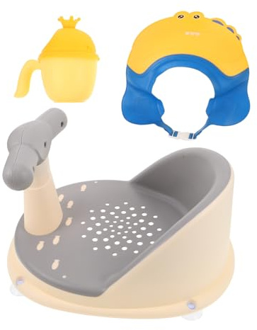 minkissy Siège de Bain Surélevé pour Garçon Fille Antidérapant Stable et Sûr Adapté Croissance Facile à Nettoyer Ranger