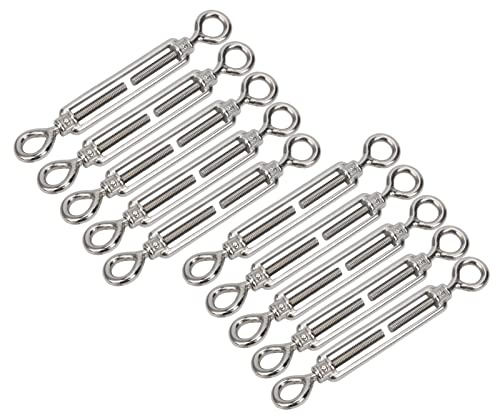 Tenditore per fune in acciaio inossidabile Tenditore per fune in acciaio inossidabile 10 pezzi Tenditore per occhi e occhi ad alta resistenza alla trazione per la regolazione
