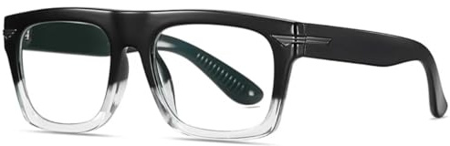 Retro genomskinliga glasögonbågar för kvinnor, moderiktiga glasögonbågar för män (svart transparent)