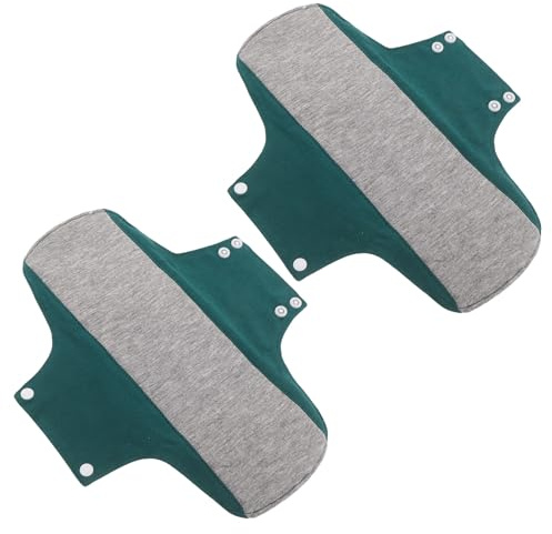Abaodam Assorbenti Post Parto Lavabili in Cotone 2 Pezzi Ultra Sottili Salvaslip Verde per Incontinenza Femminile Riutilizzabili Protezione Notte per Maternità e Recupero