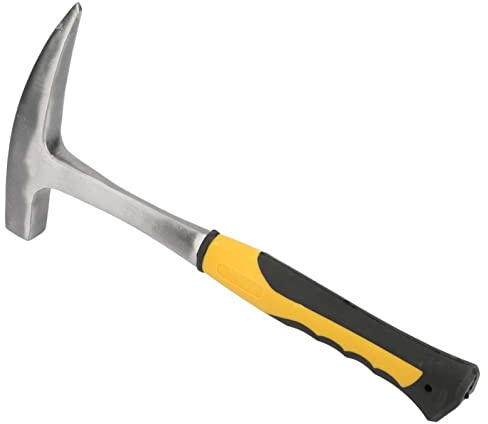Aumotop Marteau de Brique à Bouche Plate à Double Tête, Marteau D'étude Géologique Durable Pointe de Haute dureté pour L'échantillonnage Roches (L)