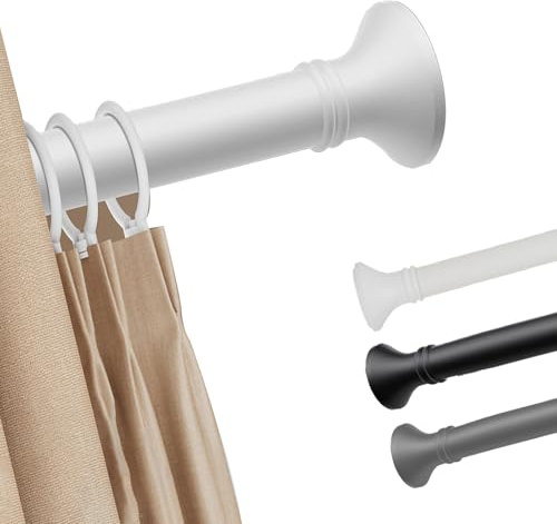 Teleskopstange Zum Klemmen 200-300 360-450 410-500cm Gardinenstange Ohne Bohren Lang Gardinenstange Vorhangstange, Teleskopstange Zum Klemmen Für Fenster, Dusche, Terrasse(Weiß,160-250cm)