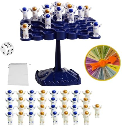 FytStycale Balance Tabletop Game Set with Dinosaur Seesaw Toys Animal Building Blocks Educational Assembly Puzzle for Motor Skills Suitable for Parent Child Inte, Astronaut