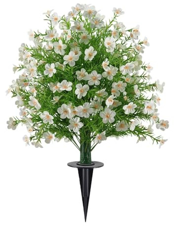 Artificial Maize Orchid Topiary Ball Trees Flowers No Fade Outdoor with Ground Spike 24, Water Resistant Faux Greenery Shrubs, Realistic Fake Bushes Plants, Shrubs for Garden, Patio, Porch, Yard