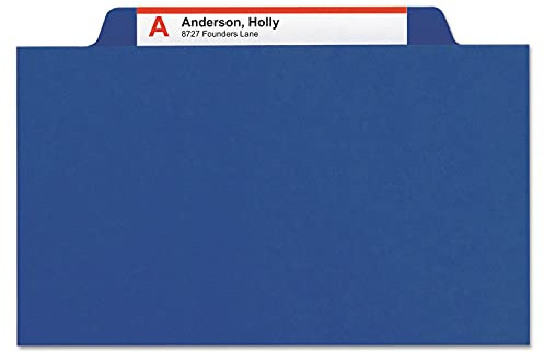 Smead Klassificeringsfil för pressbräda med SafeSHIELD-fästanordningar, 2 avdelare, 5 cm expansion, brevstorlek, mörkblå, 10 per låda (14032)