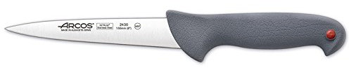 Arcos Serie Colour Prof - Caja 6 uds Cuchillo Carnicero - Hoja de Acero Inoxidable NITRUM de 150 mm - Mango de Polipropileno recubierto de Elastómero Color gris (6 UDS)