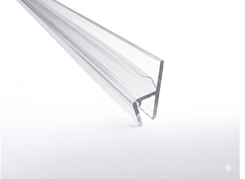 KRISTHAL Tür-Anschlagdichtung Glas-Glas 180° - 5080, Duschdichtung für 6 und 8 mm, Duschleiste mit 200 cm Länge, Duschtürdichtung Made In Germany, Art. Nr. 5080