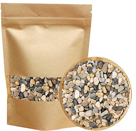 Kleine Kieselsteine für Blumentöpfe Dekosteine, Natur Flusskies Deko Kies für Sukkulenten, Kaktus, Terrarium, Aquarien, Landschaftsbau, Vasenfüller, 1 kg