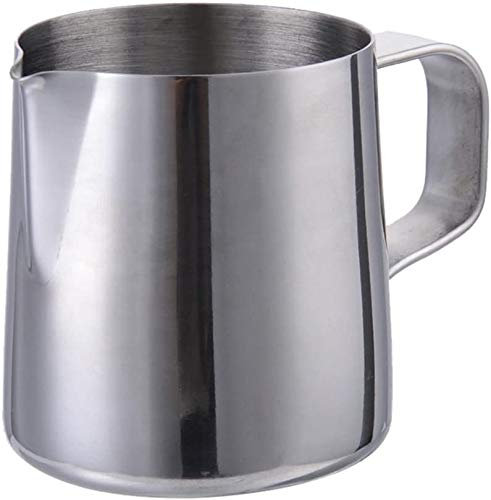 TurboEU Pichet à Lait en Acier Inoxydable 304 pour Faire Mousse Le Lait,des Capuccinos,des Jus ou Autre (12oz)