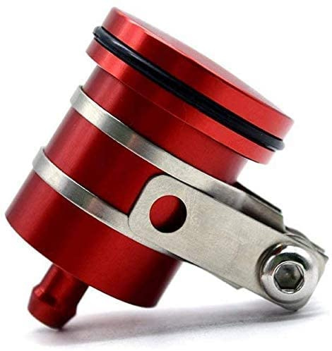 POFET Serbatoio del fluido della frizione del freno in alluminio per moto Serbatoio dell'olio anteriore o posteriore per CBR 125R 150R 1000RR 1100R GROM MSX12 ect. - Rosso