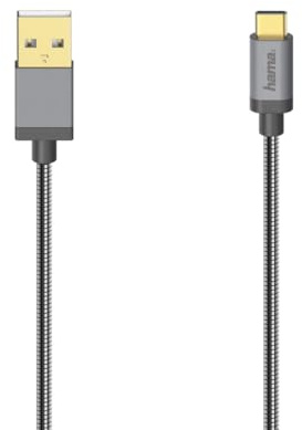 Hama USB-C-Kabel, USB 2.0, 480 Mbit/s, Metall, 0,75 m