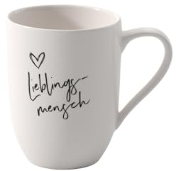 Villeroy & Boch - Taza grande con asa Statement, Persona favorita, 280 ml, porcelana Premium, blanco