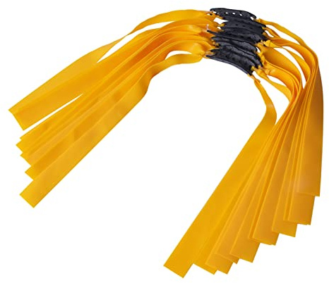 Pinsheng 12 Pièces Bande Élastique Slingshot Plat Élastiques à Fronde Bandes Élastiques Plates Slingshot en Caoutchouc Lance-Pierre Bandes Élastiques pour Les Jeux de Chasse et de Tir(Jaune)
