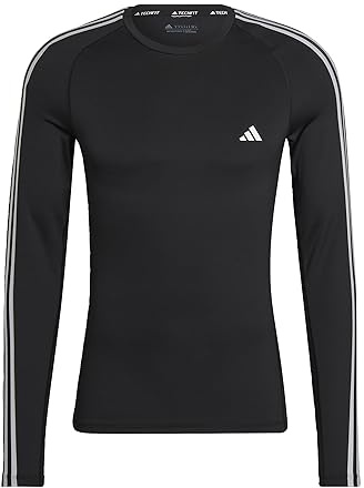 Adidas Mens T-Shirt (Long Sleeve) Techfit Cold.Rdy Long-Sleeve Top, Black, IA1131, S