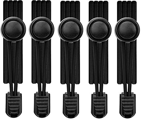 AIXMEET Elastic Shoelaces Without Tie, 39.37inch Sport Shoelaces with Quick Release, Rubber Shoelace for Kids, Elderly, Runners(5 Pairs Pure Black)