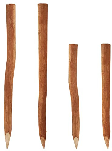 5 Aquagart Holzpfosten für Staketenzaun 1,05m I Durchmesser 5-6cm I Zaunpfosten aus Haselnuss I Langlebiger Stützpfosten & Rankhilfe I Vielseitiger Holzpfosten I Naturprodukt I