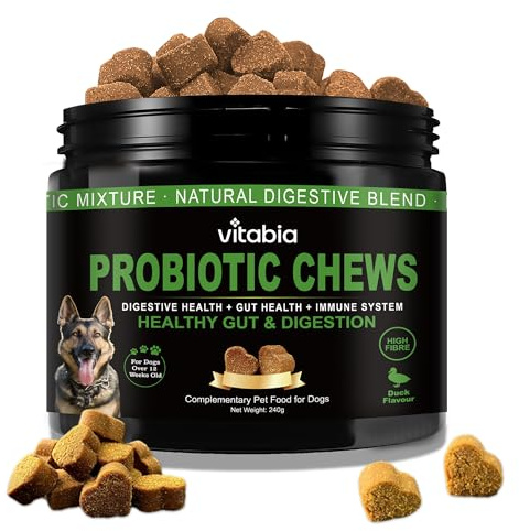 Probiotics for Dogs with Prebiotic Fiber - Dog Probiotics Gut Health Chews for Digestion, Anal Gland Care & Skin Support with Pumpkin & Psyllium Husk - Dog Supplements