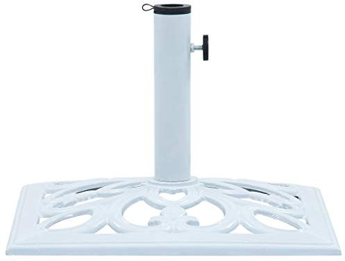 ARKEM Socle de Parasol Blanc 12 kg 49 cm Fonte,Pied De Parasol,Pied De Parasol Lourd,Pied De Parasol sur roulettes