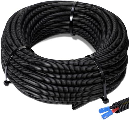 Sasylvia 3/4 X 200ft Split Wire Loom Tubing, Cord Protector