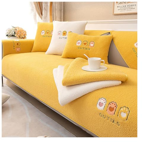 KemNet Fleecedecke Sofa Überwurfdecke, Weicher rutschfest Couch überzug, Winter Warmer Plüsch Sofabezug, Waschbar Universelle Sofaschoner für 1 2 3 4 Sitzer Ecksofa U L Form Sofahusse