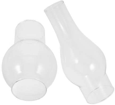 Mikinona 2stücke Glas Kamin Für Öllampe Klarer Öllampenschirm Petroleumlampe Glas Abdeckung Öl Lampe Kamin Petroleumlampe Zubehör