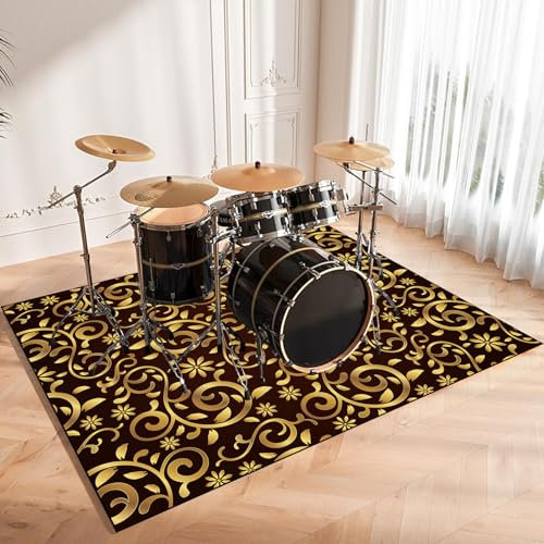 Drum Teppich Schlagzeug Teppich Schallschutzmatte Schallschutz Teppich Trommelteppiche Akustik Trommel Teppiche für Bass Drum Snare Elektronische schlagzeugteppich Instrumente Teppich 100 x 80 cm