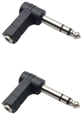 JZK 2 adattatori angolari TRS, adattatore audio da 1/8 a 1/4, jack da 3,5 mm a spina da 6,35 mm, adattatore audio stereo a 90°, connettore convertitore per dispositivi audio professionali