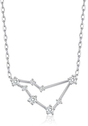 Philip Jones Capricorn Star Sign Zodiac Constellation Necklace with Zircondia® Crystals