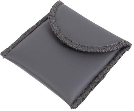 Black Pu Hearing Aid Organizer Bag Small Protective Pouch | Sponge-lined, Portable Zip Closure, Suitable for Jewelry Storage, Compact Size for Daily Carry
