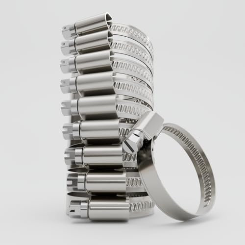 greate 10x Stainless Steel Hose Clips 25-40 mm - Adjustable Jubilee Clips with 9 mm Band Width - rustproof Pipe Clips – Jubilee Clip for Pool, Pond, Washing Machine and More - Hose Clip