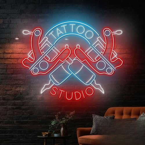 Tattoo LED Neon Sign for Wall Decor USB Adjustable Brightness Living Room Bars Pub Club Gatherings Art Wall Decor