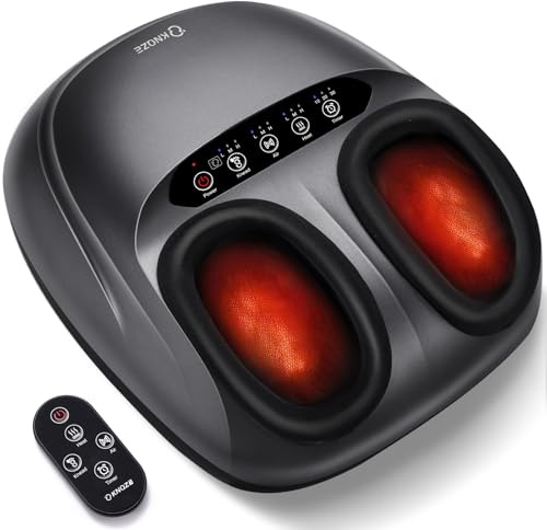 Shiatsu Fußmassagegerät mit Wärme, Kneten, Rollen & Luftkompression, 2026 Fussmassagegerät Elektrisch für Plantarfasziitis & Neuropathie, 3 Wärme & 3 Modi Massage, Geschenke für Frauen Männer, Grau