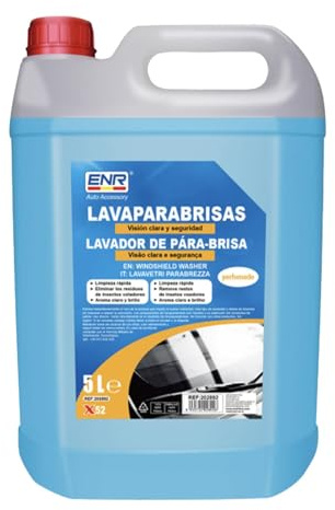Enerfero Líquido Limpiaparabrisas Multiestacional 5L-Liquido Limpiaparabrisas Coche,anticongelante coche -5ºC,Fórmula Limpia Insectos, Suciedad y Grasa (5L)