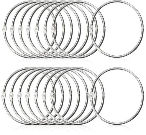 NCOALE 20 anillos de metal de acero inoxidable para llaves y barras de cortina de ducha con apertura de 80 mm de diámetro