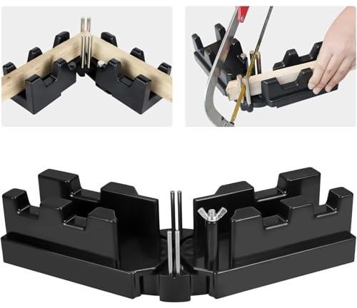 Mitre Block Woodworking Tools, 2-in-1 Bevel Gauge & Coving Mitre Tool, Bevel and Mitre Box for 85-180° Precise baseboards, Pipeline Installation, Woodworking & Home Renovation