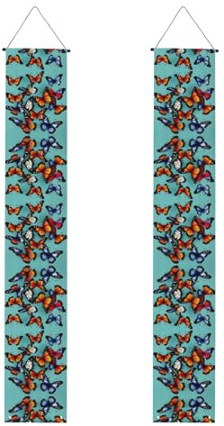 Banner mit Schmetterlings- und Cello-Druck, Polyester-Banner, für drinnen und draußen, einfach aufzuhängen, wiederverwendbar