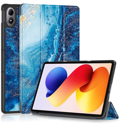 TOPCASE Case for Redmi Pad 2 Pro 12.1 2025, Protective Case Ultra Thin PU Leather with Stand Function and Car Wake/Sleep Case, Waves