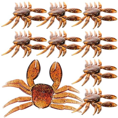 FOMIYES 20pcs Realistic Crab Fishing Lures Soft Baits Reusable Artificial Freshwater Brown Crab Lures for Sea and Freshwater Fishing