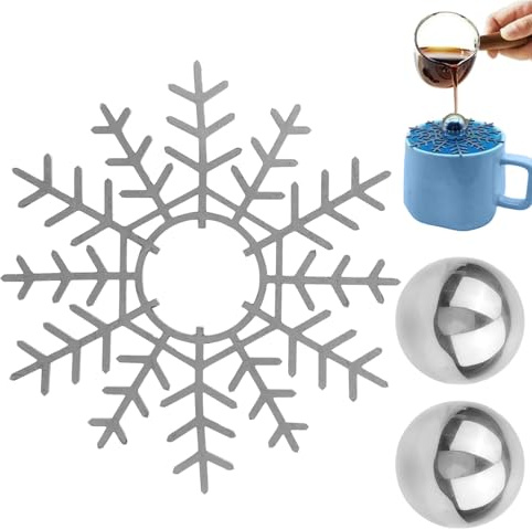 Palla Raffreddacaffè - 2 Pezzi Raffreddamento Rapido Con Supporto | per Macchine da Caffè con Palla di Ghiaccio,Per Raduni Banchetti Feste Bourbon Caffetteria