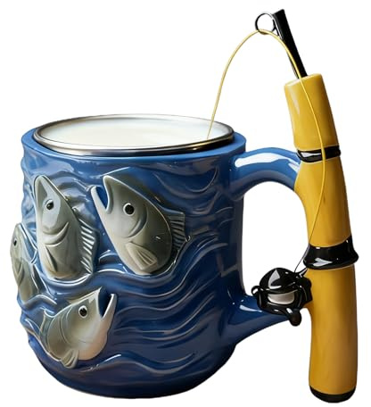 Kaffeebecher für Angler - 100 Milliliter Wiederverwendbar Mit Angelruten Und Rollen Design Harz Tee Tasse,Harzbecher Für Tee Und Kaffee Für Angler | für Weihnachten, Geburtstag, Feiertag und Ruhestand