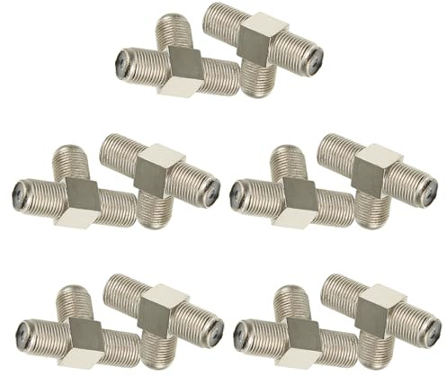 CLISPEED Splitter Femmina Tipo F 3 Vie in Lega di Zinco Nichelata 10 Pezzi Adattatore Coassiale per Antenna TV Divisore Segnale per Collegamento Doppio TV in Casa
