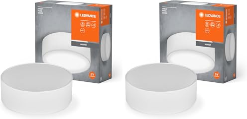 LEDVANCE ORBIS PARIS Deckenleuchte 300mm, weiß, E27-Sockel, kann mit smarter Lampe bestückt werden, hochwertiges, modernes Design, mit Stoffschirm, geeignet für Innenräume, rund, IP20 Schutzklasse