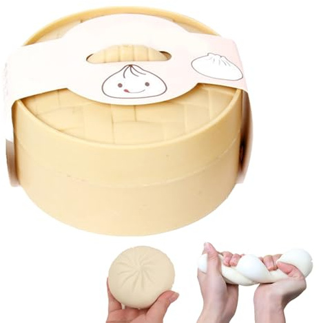 Stress Relief Sand Glutinous Balls,Squeeze Toy– Dampfgarer Brötchen als Knetball zur Entspannung & Konzentration, Anti-Stress Spielzeug für Kinder und Erwachsene (Weiß)