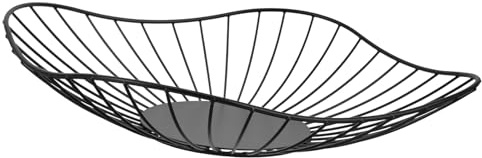 Tofficu Ciotola Frutta in Metallo Nero Multifunzionale per Cucina e Decorazione Casa, Contenitore Moderno per Frutta e Snack Design Semplice e Stile Leggero di Lusso