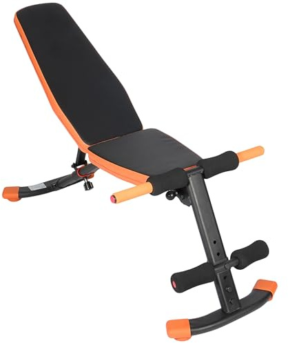 Ultrasport Panca da allenamento multifunzionale, con schienale regolabile in 6 livelli (-24°/0°/19°/36°/53°/79°), panca Sit-Up per allenamento tutto il corpo, salvaspazio, fino a 150 kg