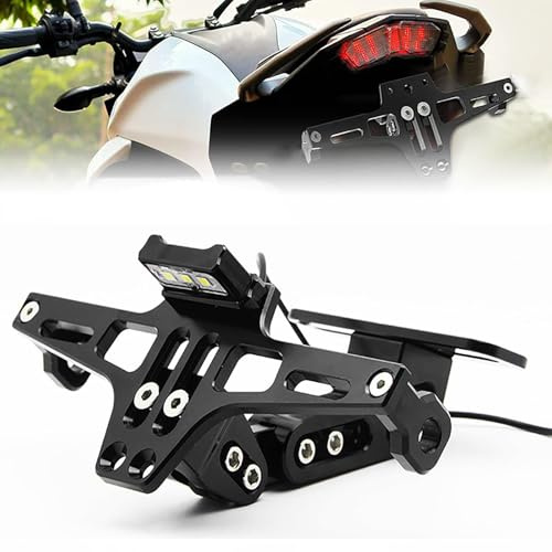 Kennzeichenhalter Motorrad für Peugeot XP400 2023 | Einstellbarer Winkel Motorrad kennzeichenhalterung Lizenz Halterung,Black
