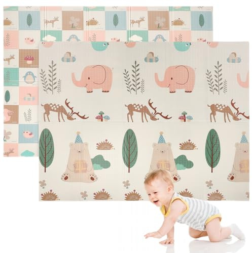 Alfombra Bebe 180 x 150 cm, Alfombra Juegos Bebe Plegable XXL