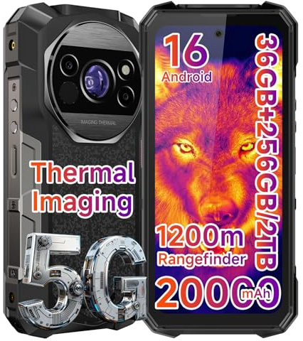 FOSSiBOT F115Ultra Rugged Smartphone 5G Android 16, Termocamera -20~550°C, Telemetro Laser 1200m, Visione Notturna 64MP 50m, Telefono Indistruttibile 20000mAh 33W, 36GB+256GB/2TB, Display 120Hz IP69K